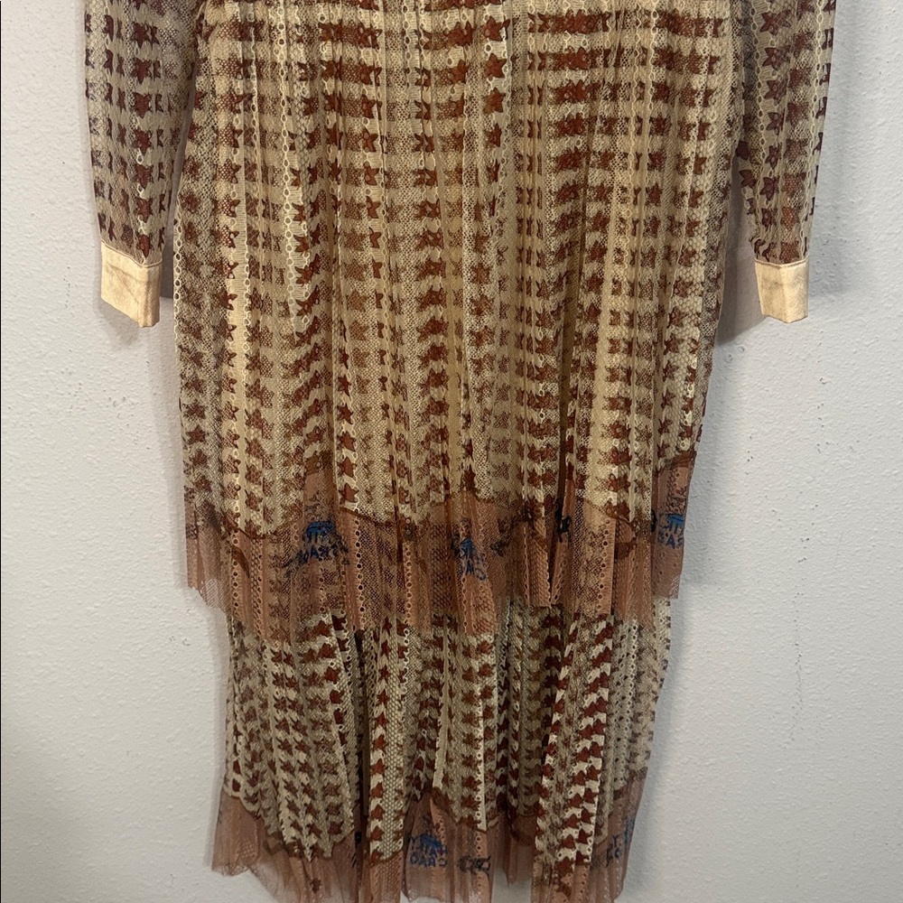 Kaimilan Women Peach/Burgundy Rame Like Material Tiered Dress Size 6 - Picture 4 of 13